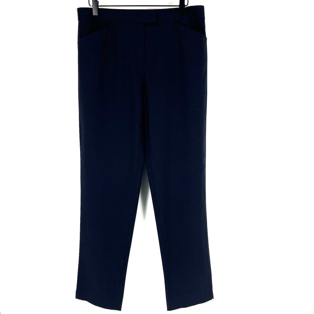 Lafayette 148 Pants Size 6 Womens Navy Stretch Wool Trousers Quiet Luxury Career